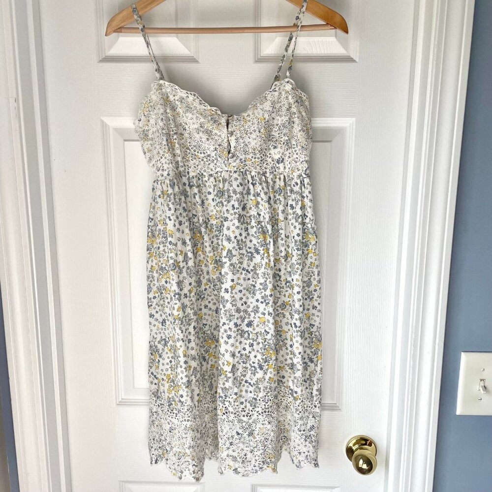 Joie Babydoll Floral Eyelet Dress Sz Large